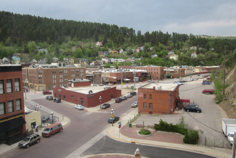 View of historic Deadwood, South Dakota