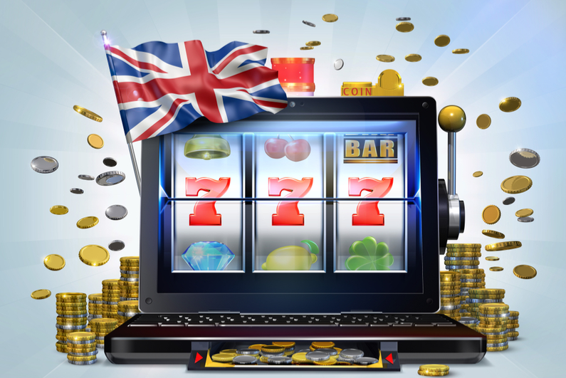 Slot machine with UK flag