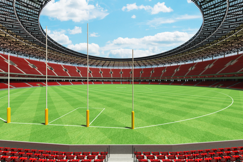 3D rendering of Aussie football field