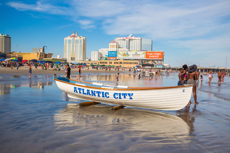 canoe off the beach in Atlantic City