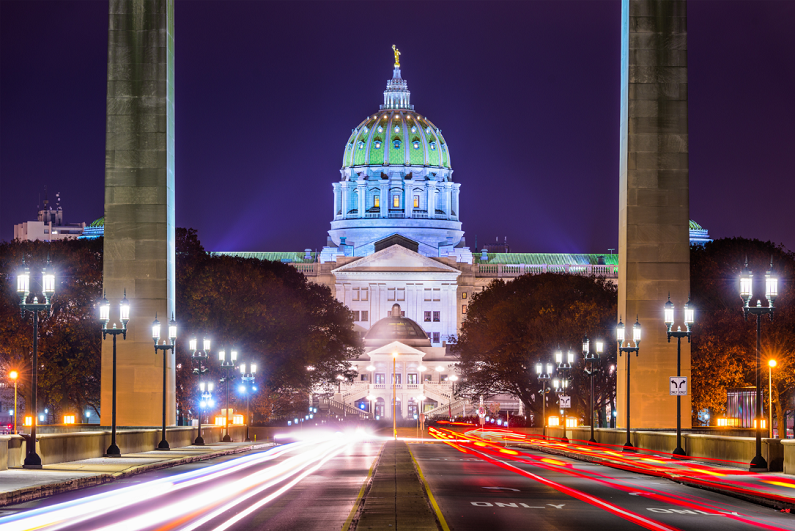 Pennsylvania State Capitol in Harrisburg, Pennsylvania, USA