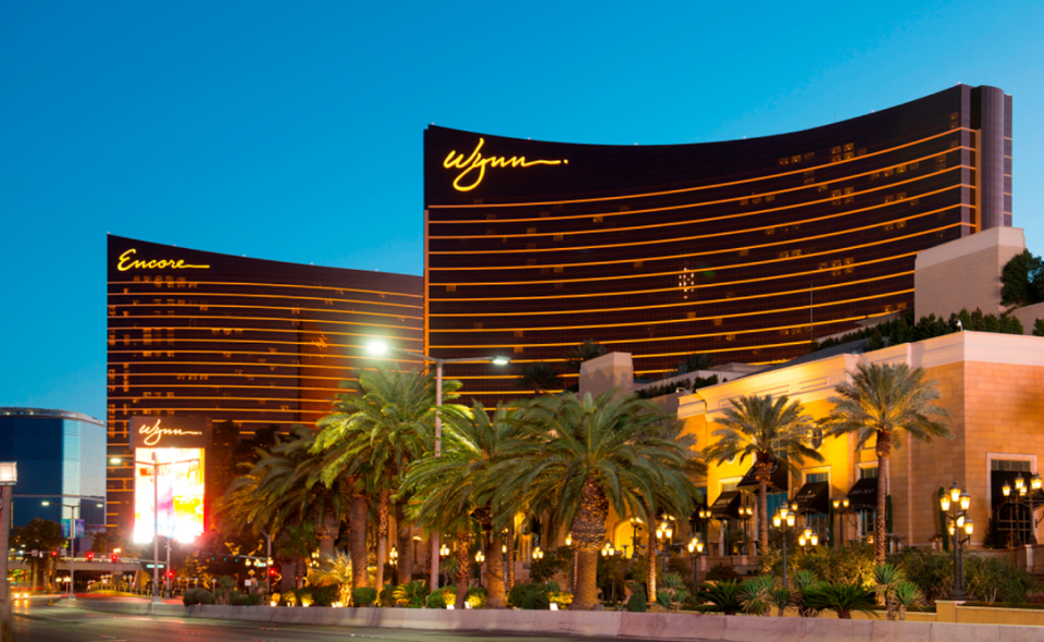 Wynn Las Vegas Hotel and Encore Las Vegas at sunset