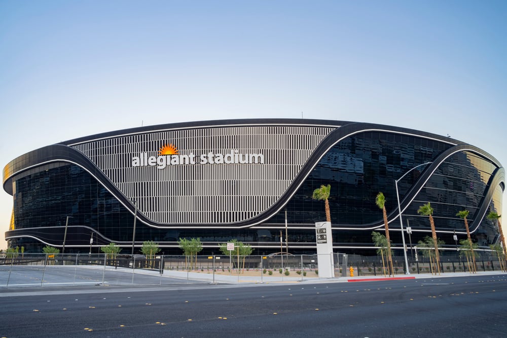 facade of the Allegiant Stadium in Las Vegas