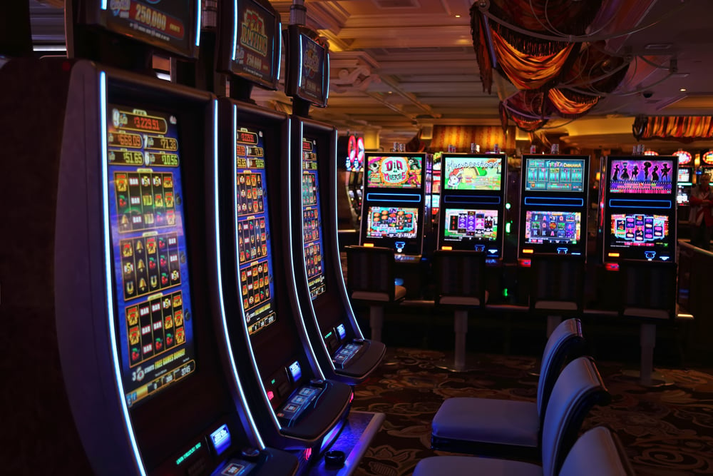 gambling machines inside a Las Vegas casino