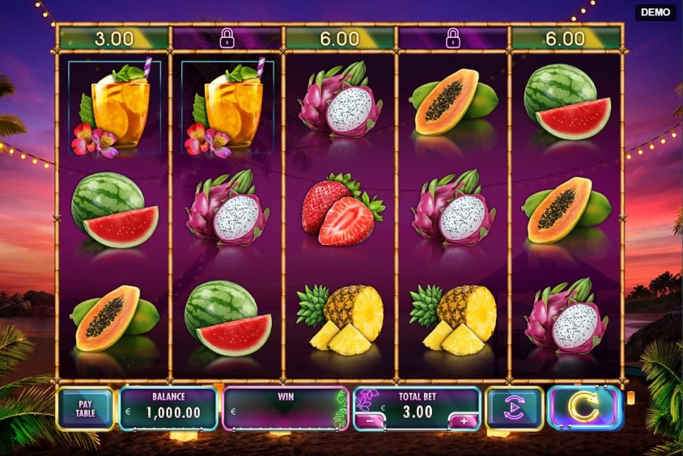 Flamingo Paradise slot reels by Red Rake Gaming