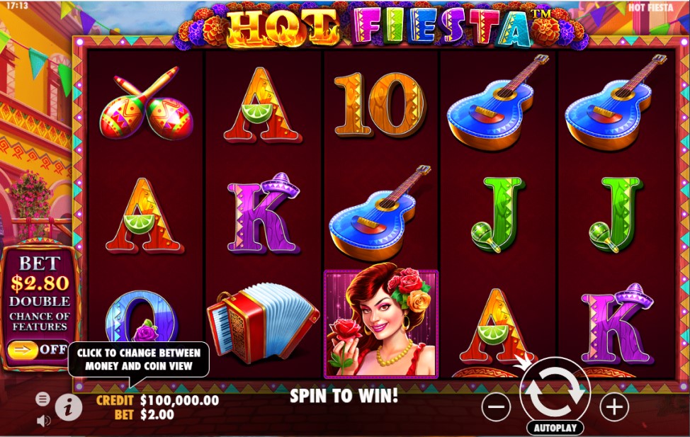 Hot Fiesta slot reels by Pragmatic Play