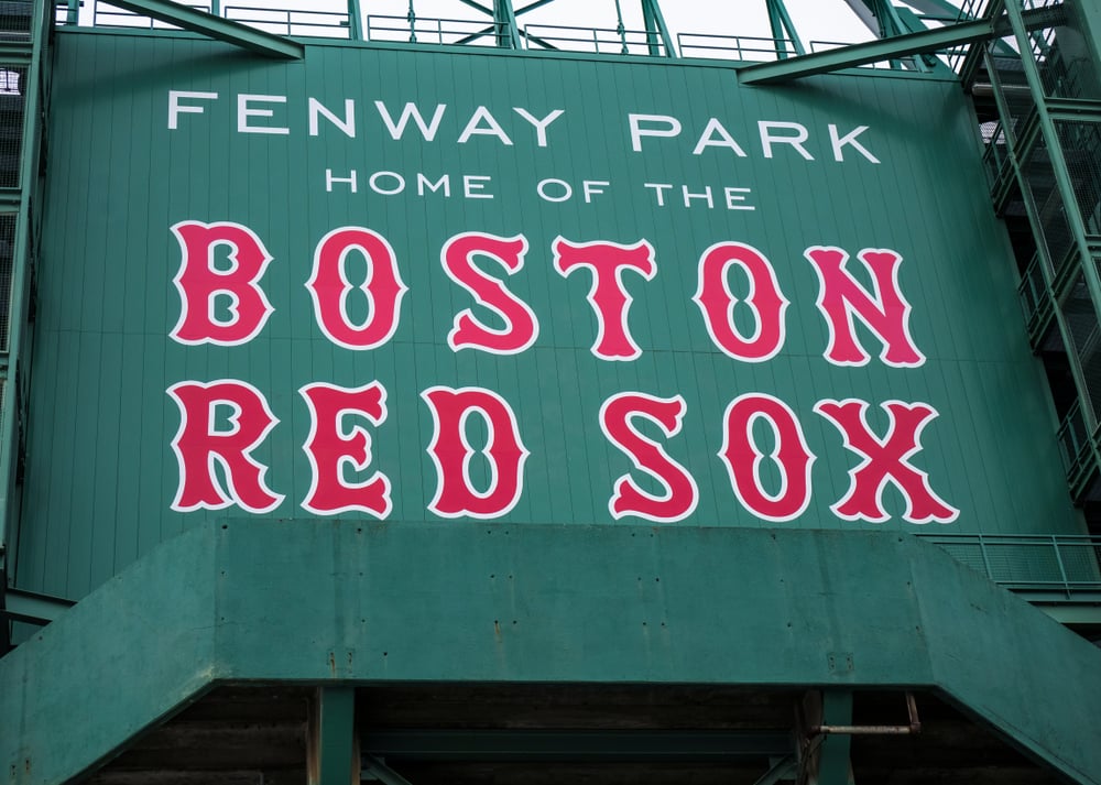 Signage at Fenway Park stadium in Boston, Massachusetts