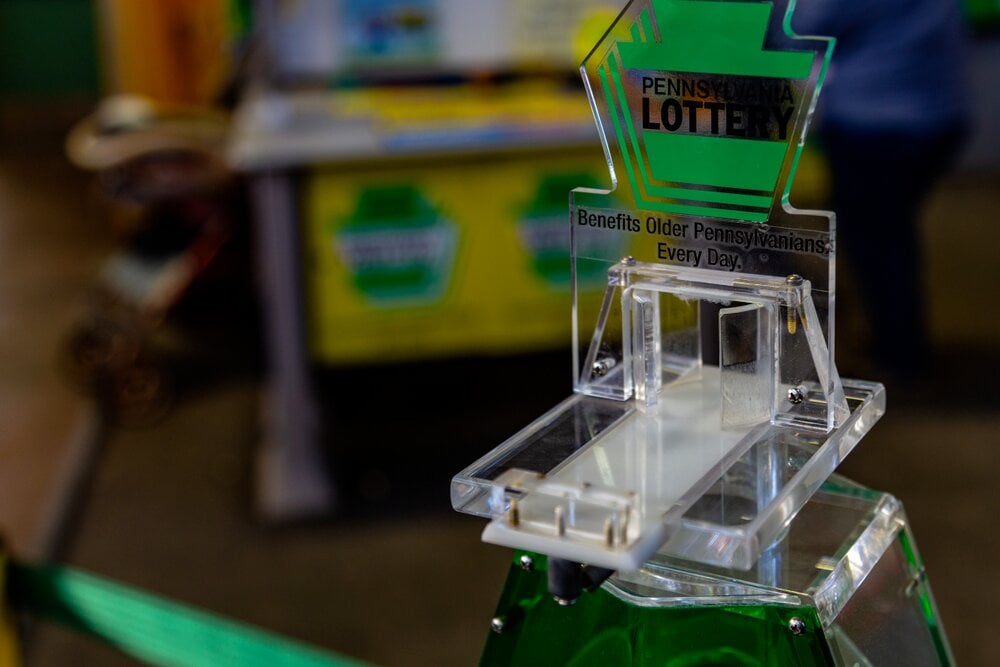 Pennsylvania Lottery ticket stand inside a shop