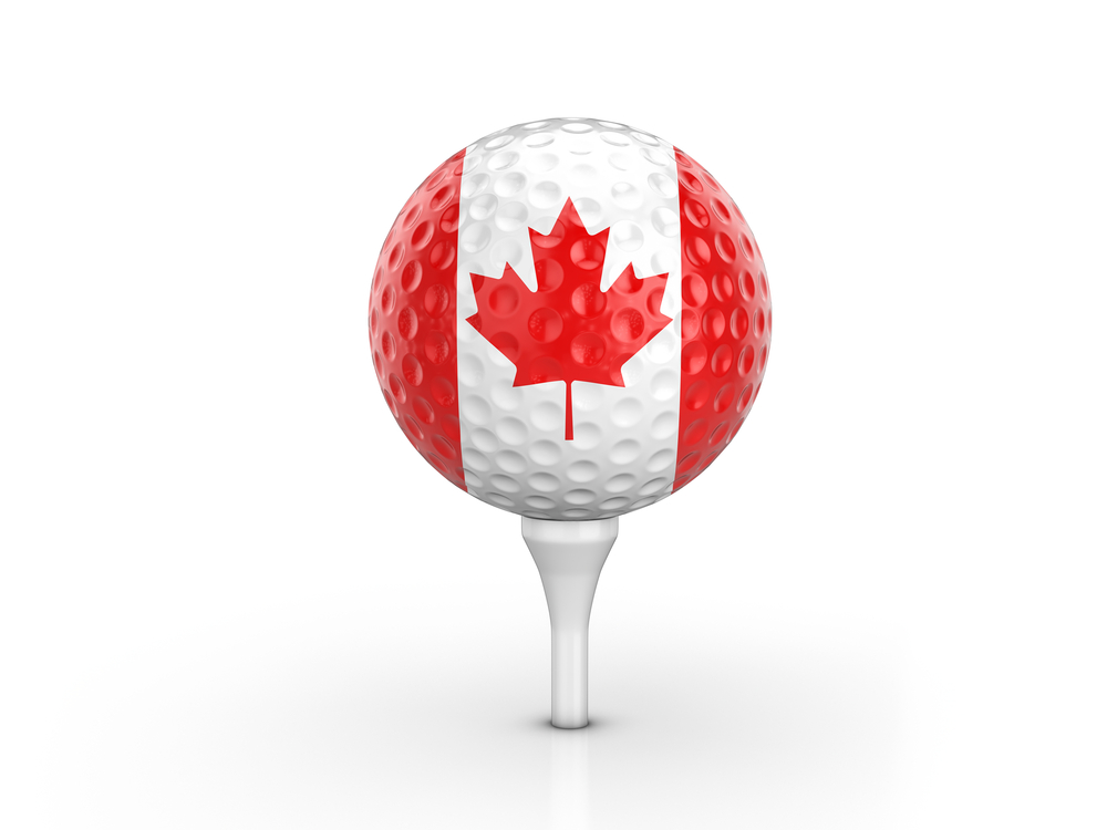 golf ball with Canada flag