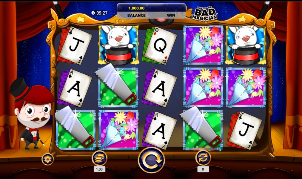 Dave Lame Bad Magician slot reels by SG Digital