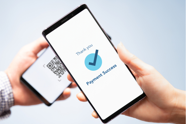 Payment success image on phone