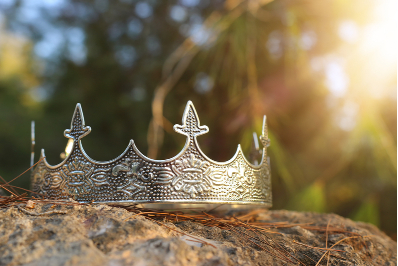 crown on a rock in the woods