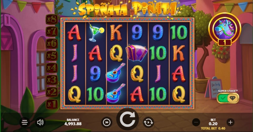 Spinata Pinata slot reels by Stakelogic